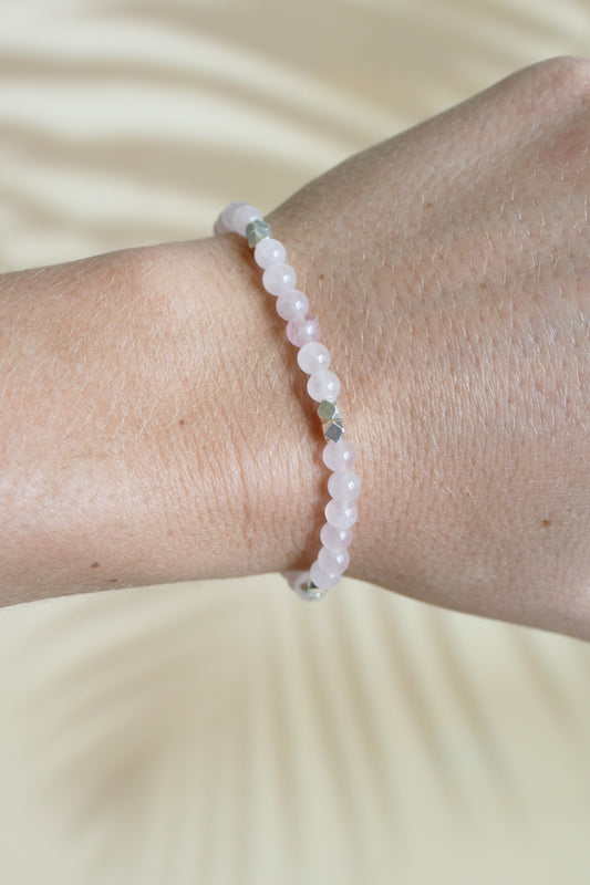 Rose Quartz Gemstone Bead Bracelet