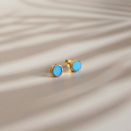 Turquoise Gemstone Stud Earrings