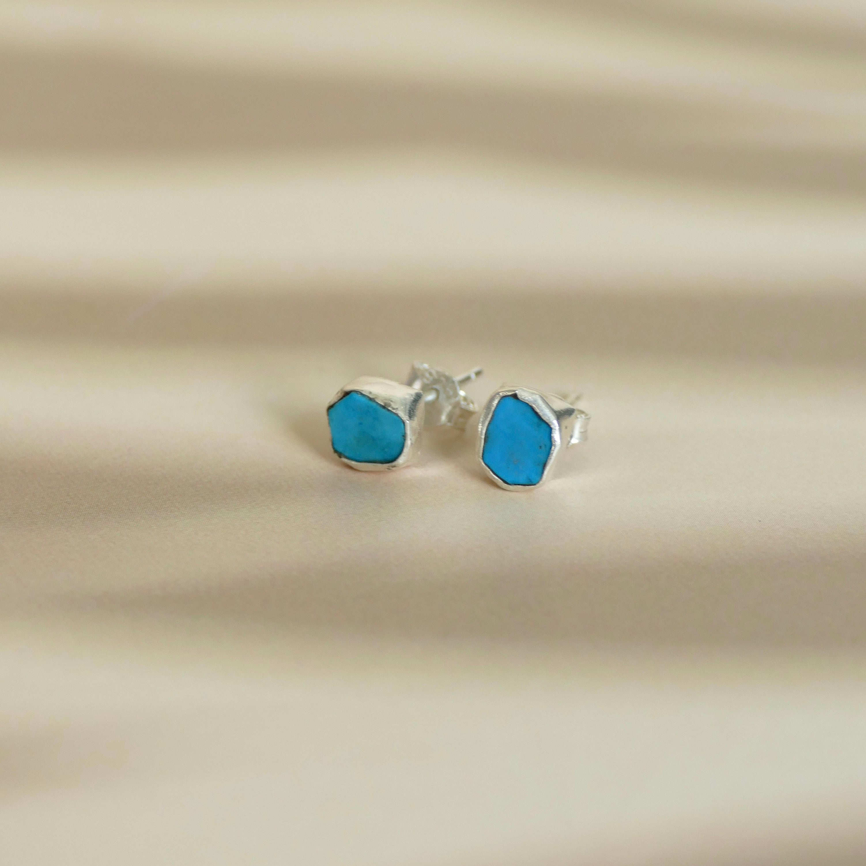 Turquoise Gemstone Stud Earrings