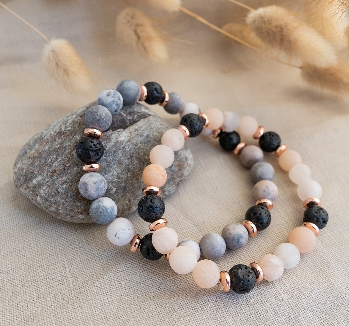 Pink Zebra Jasper Stone Bracelete - Put on Love Designs