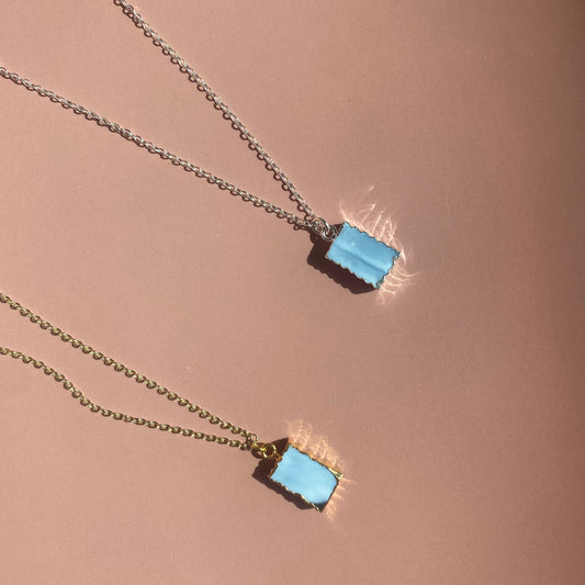 Crystal Charm Blue Opal Diffusing Necklace - Put on Love Designs