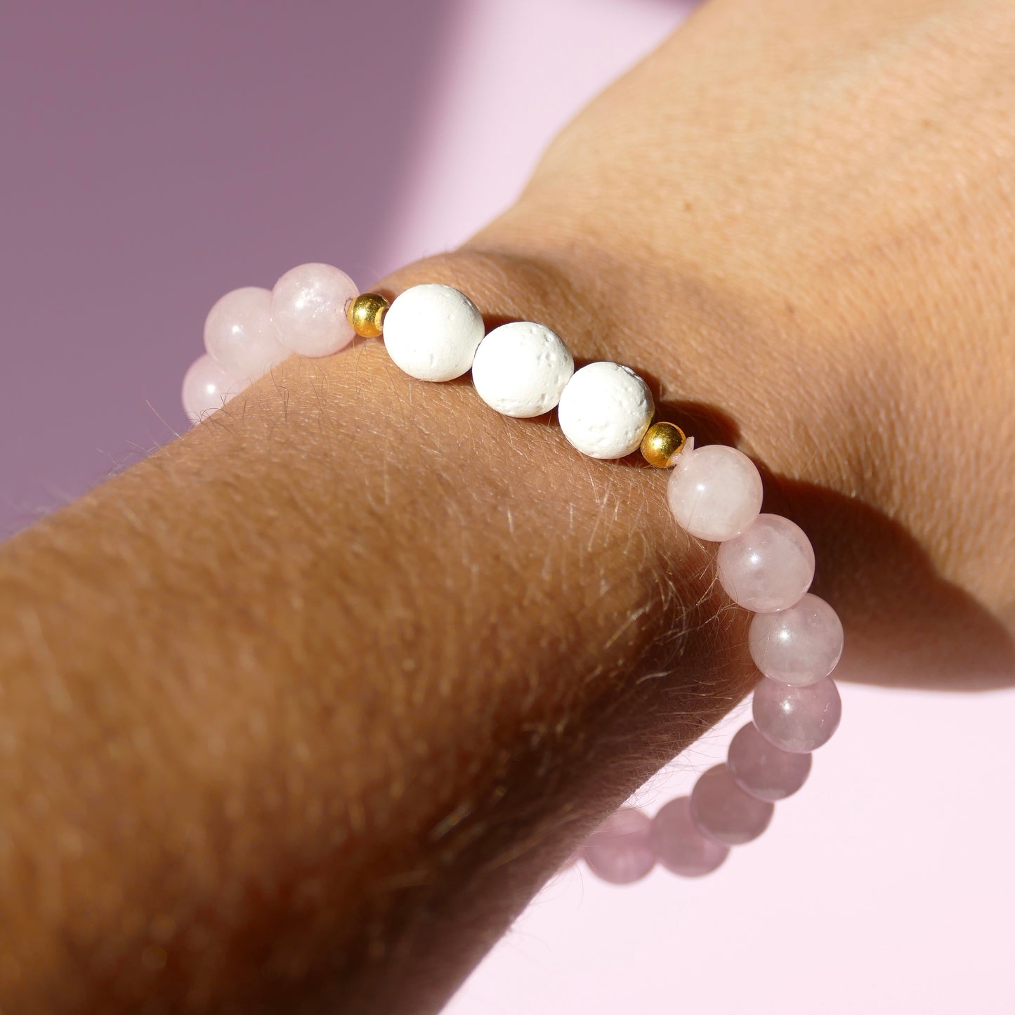 White Jade and lava stone diffusing bracelet - Put on Love Designs