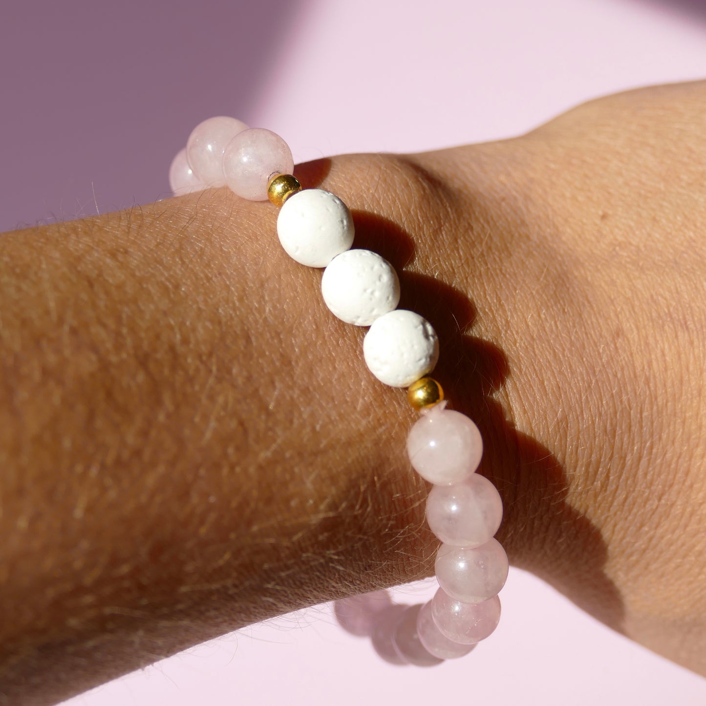 White Jade and lava stone diffusing bracelet - Put on Love Designs