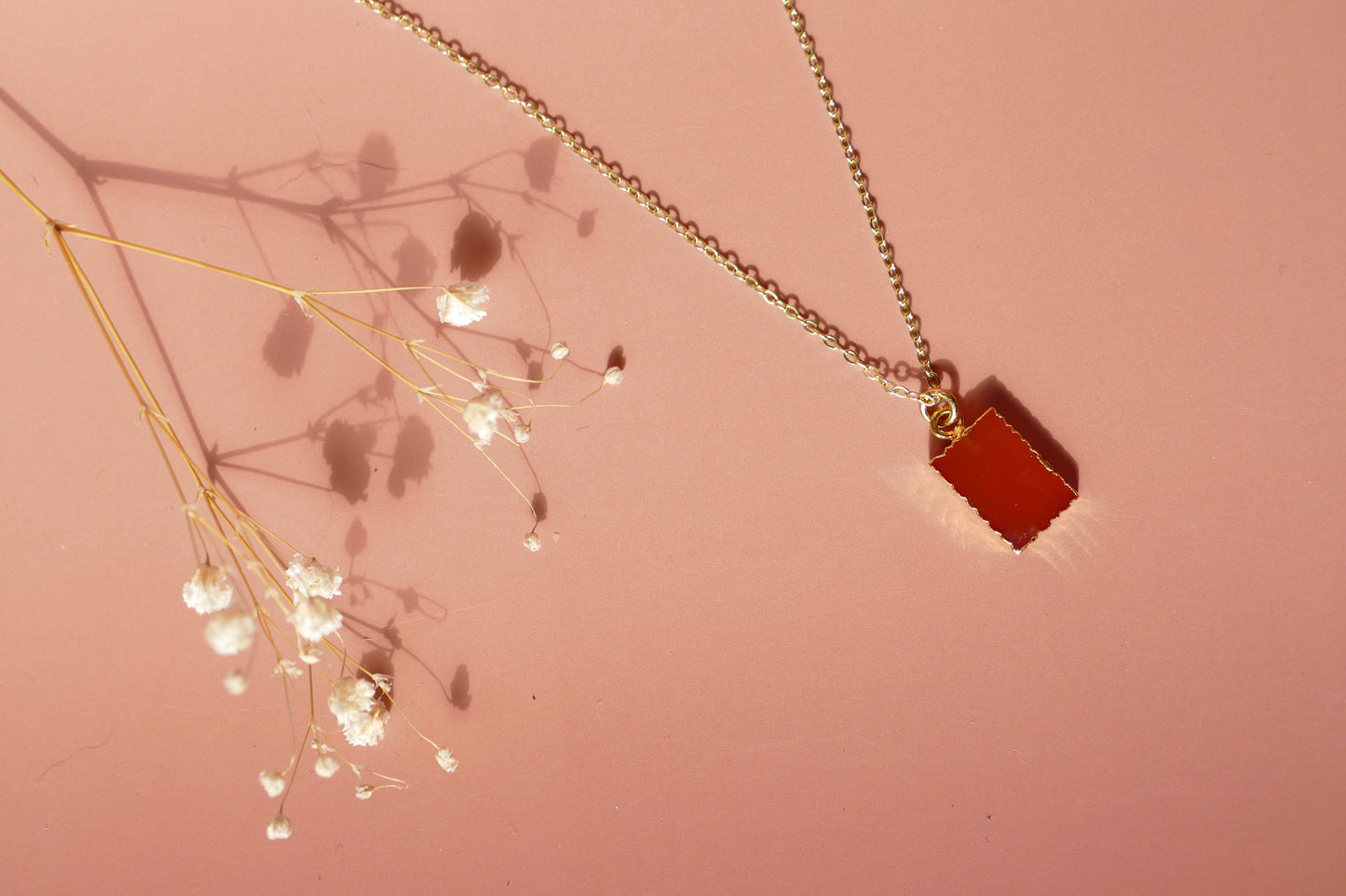 Crystal Charm Carnelian Diffusing Necklace - Put on Love Designs