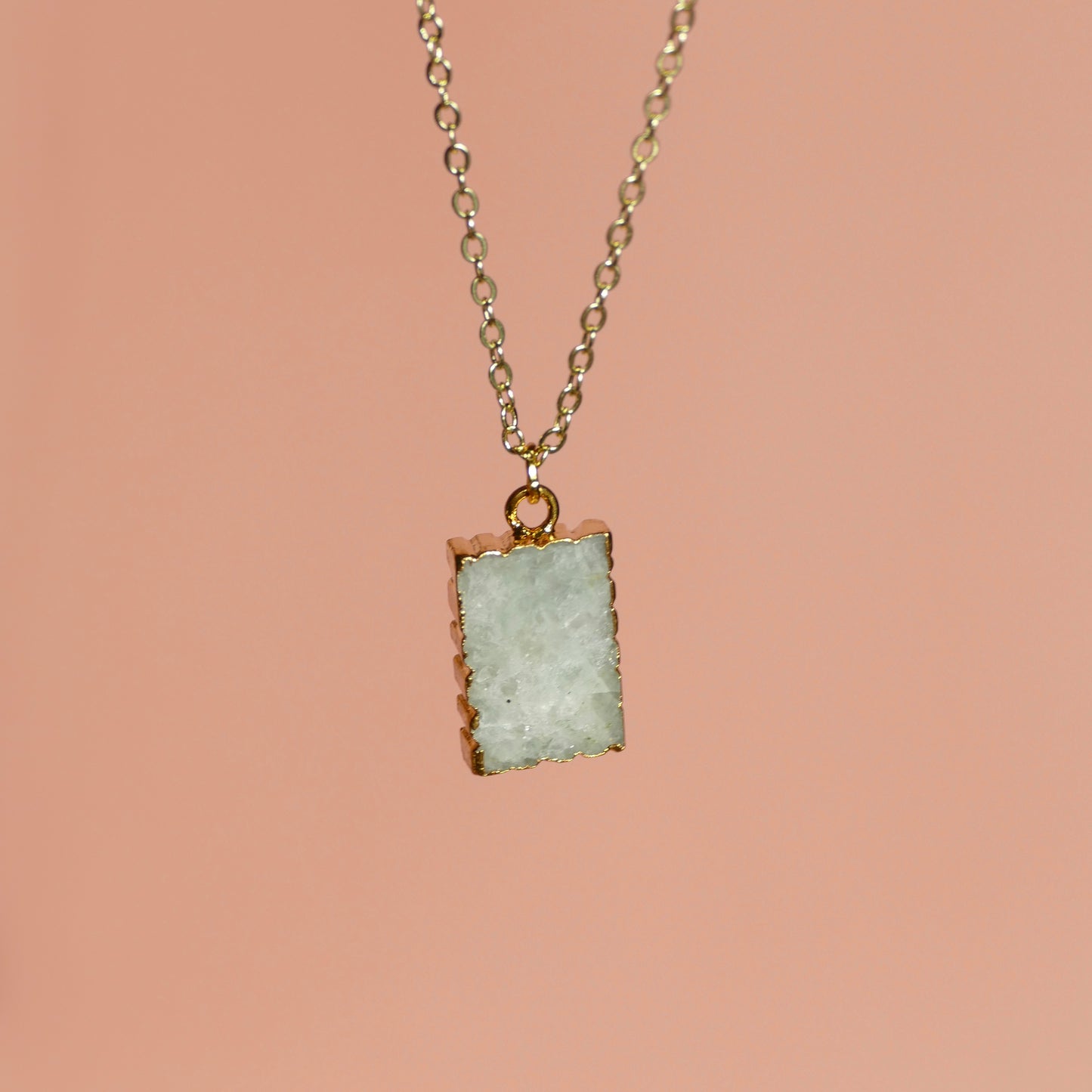 Crystal Charm Aquamarine Diffusing Necklace - Put on Love Designs