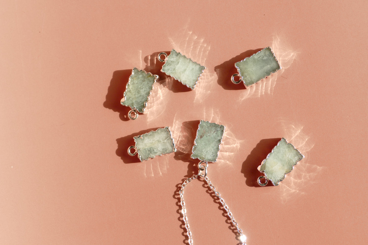 Crystal Charm Aquamarine Diffusing Necklace - Put on Love Designs