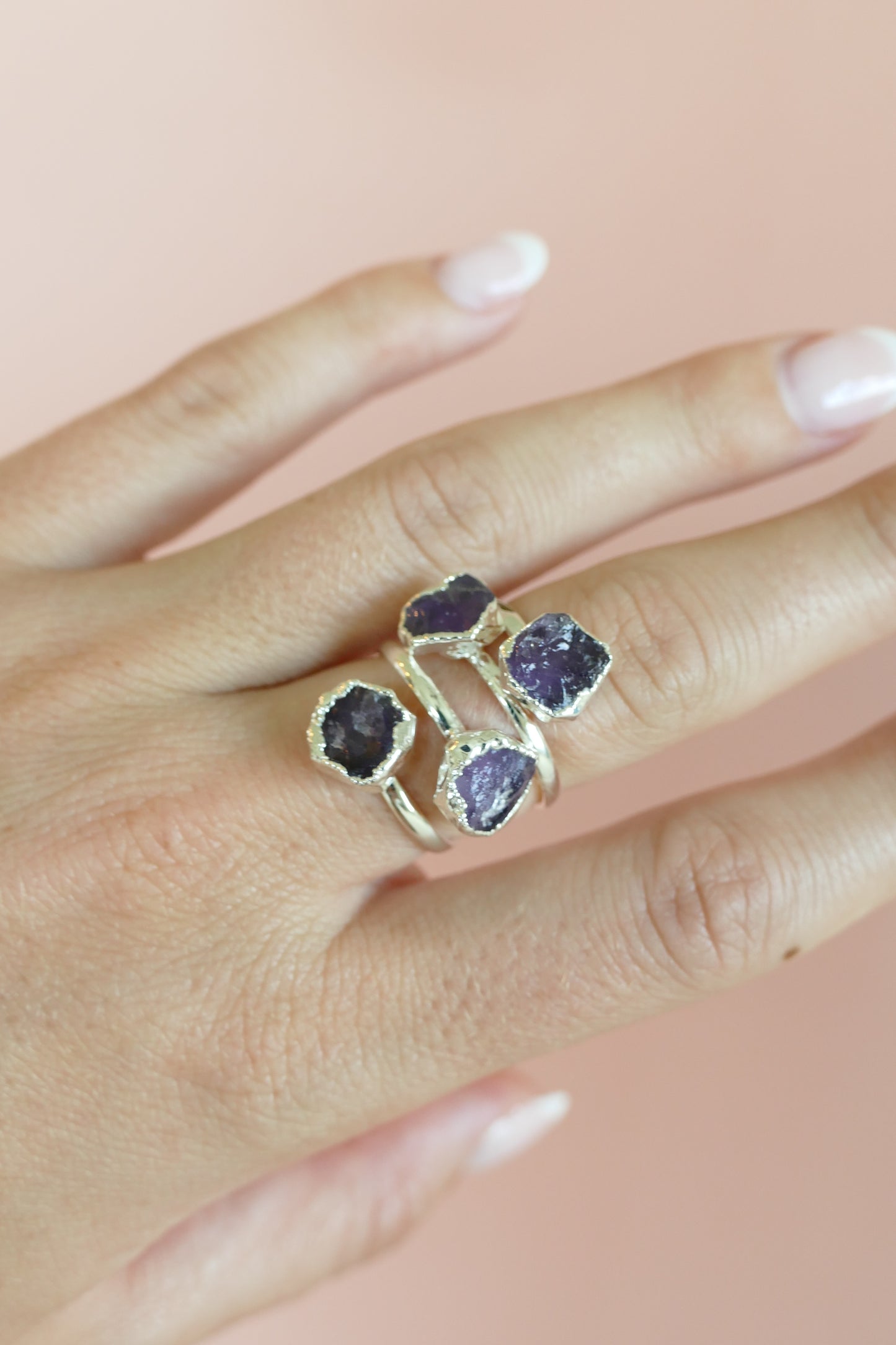 Amethyst Adjustable Gemstone Ring