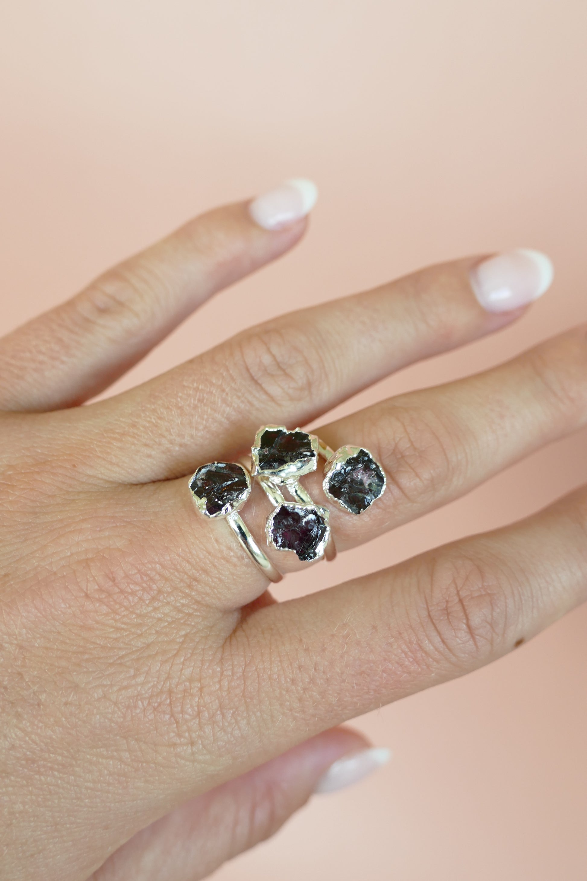 Garnet adjustable ring