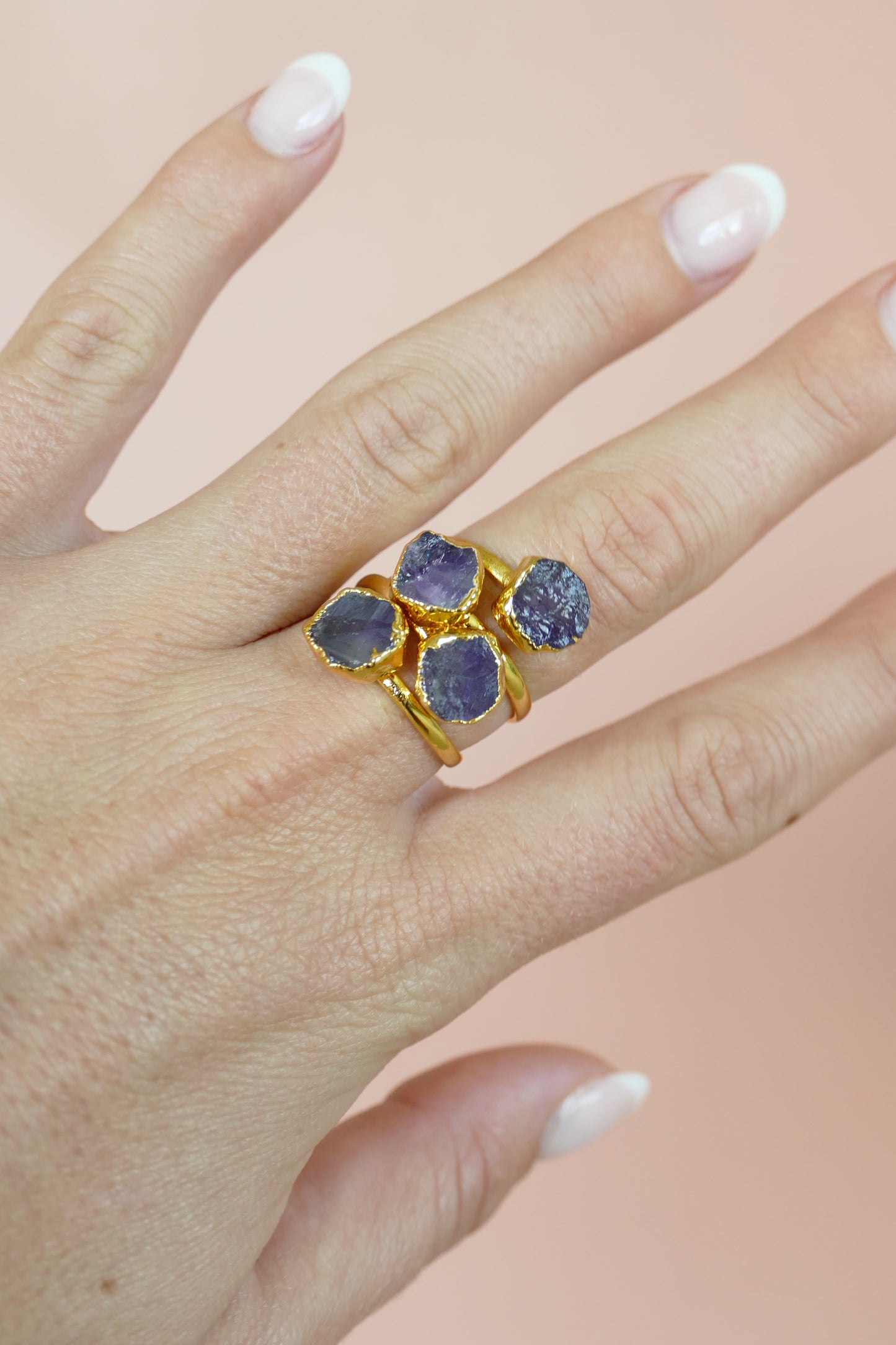 Amethyst Adjustable Gemstone Ring