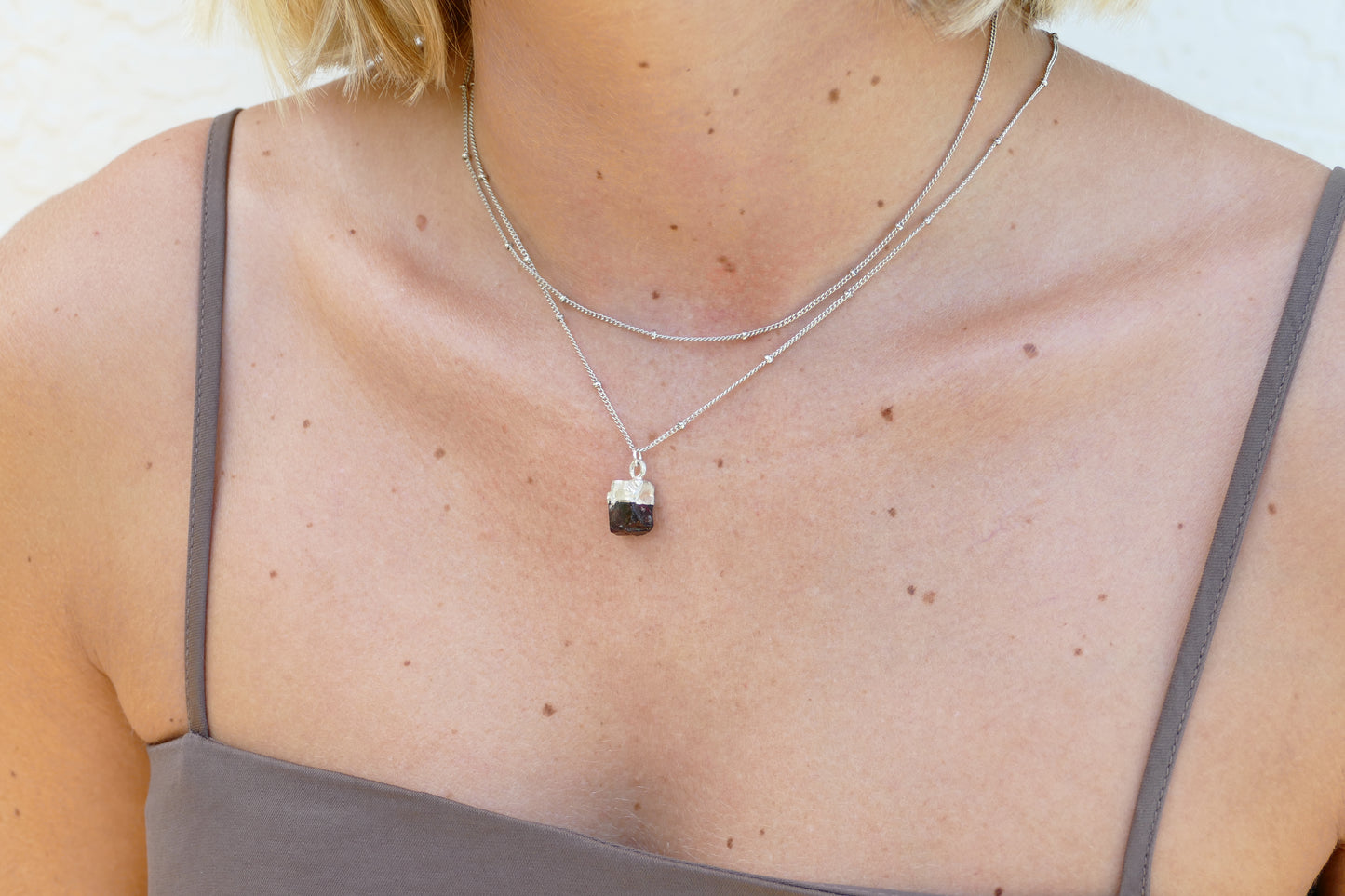 Garnet Crystal Diffusing Necklace