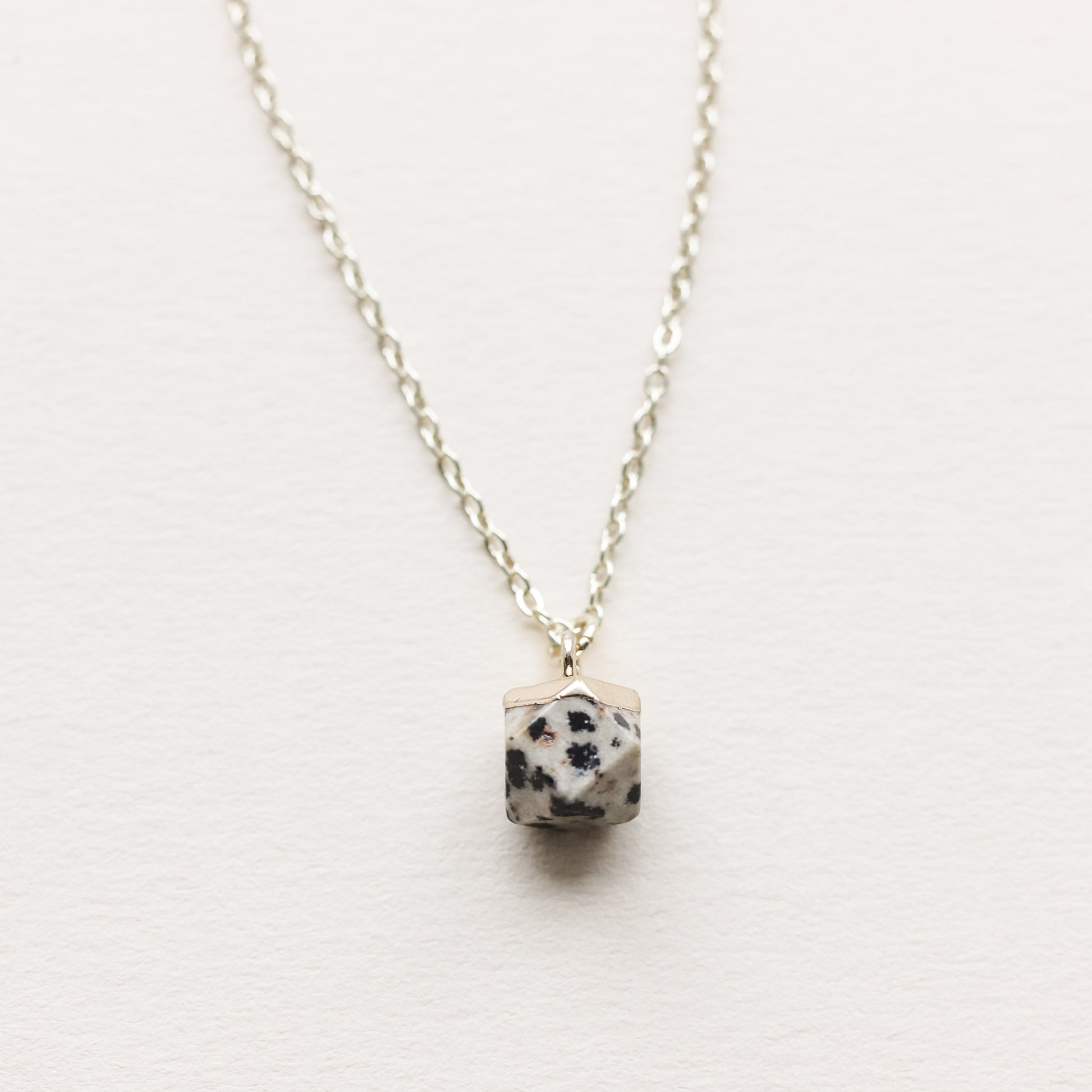 Dalmatian Jasper Stone Diffusing Necklace - Put on Love Designs