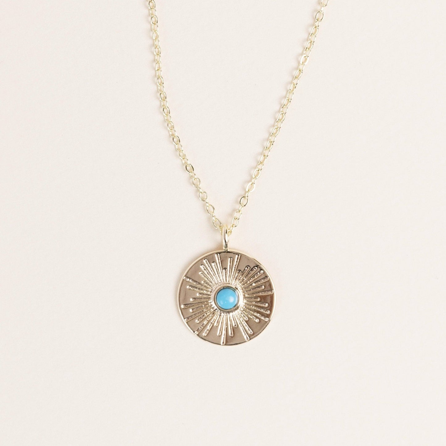 Howlite Turquoise Round Medallion Diffusing Necklace - Put on Love Designs