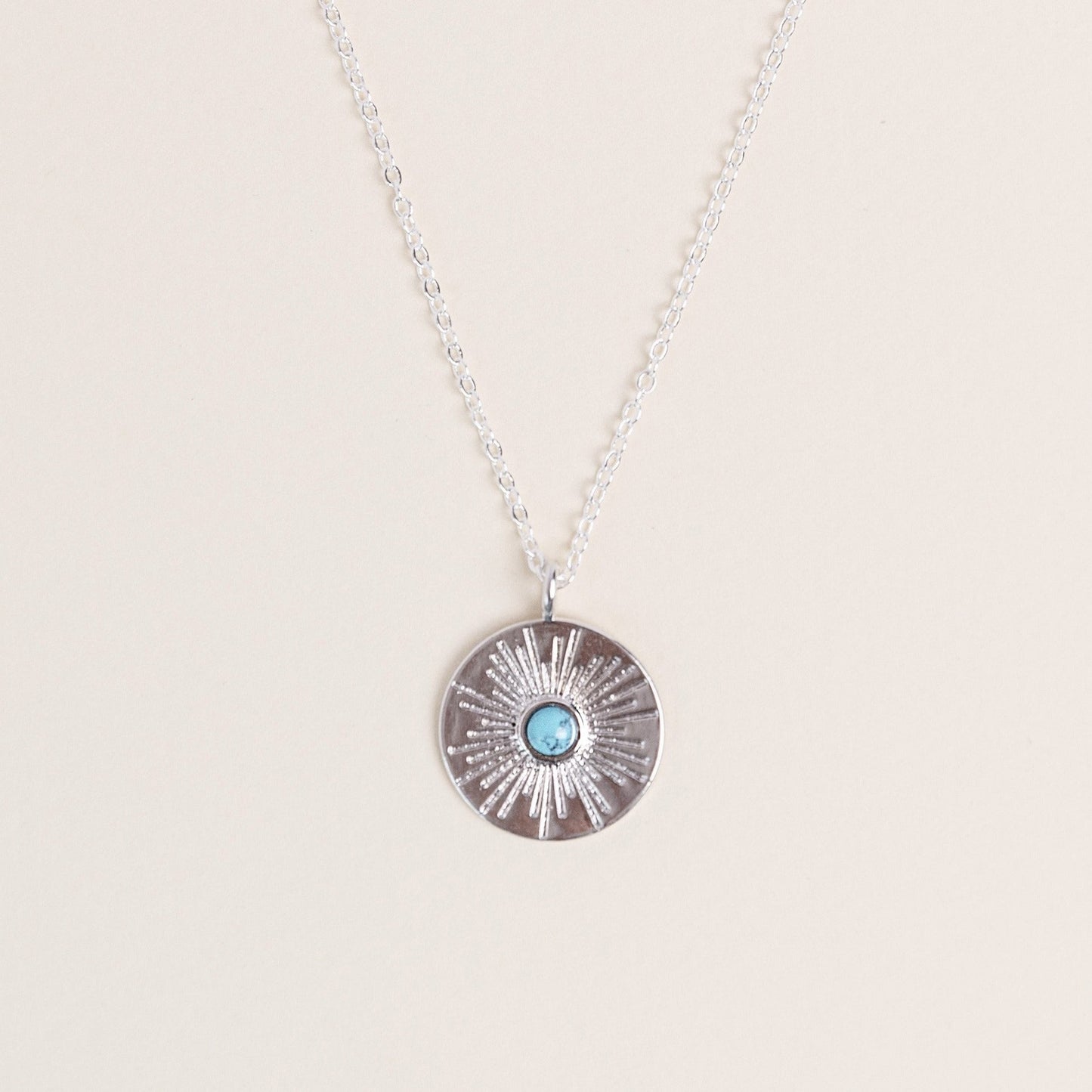 Howlite Turquoise Round Medallion Diffusing Necklace - Put on Love Designs