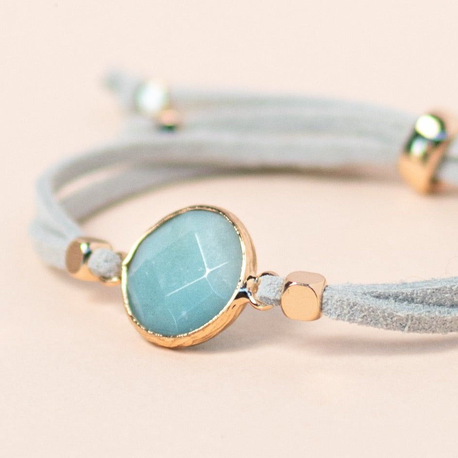 Amazonite Crystal Slider Diffuser Bracelet - Put on Love Designs