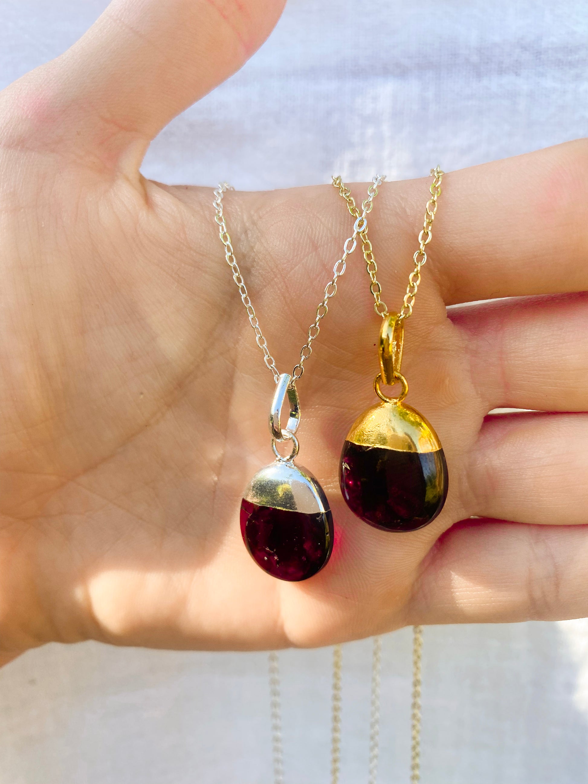 Polished Red Garnet Diffusing Necklace - Put on Love Designs