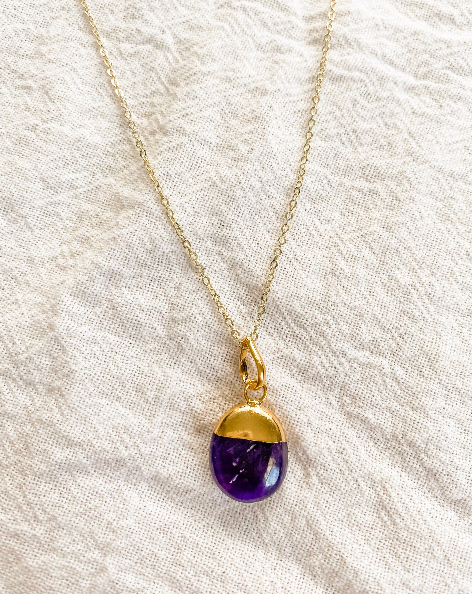 Polished Amethyst Diffusing Necklace - Put on Love Designs