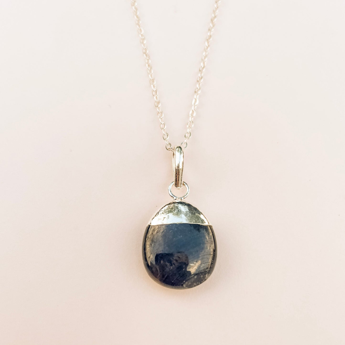 Polished Sapphire Blue Diffusing Necklace - Put on Love Designs