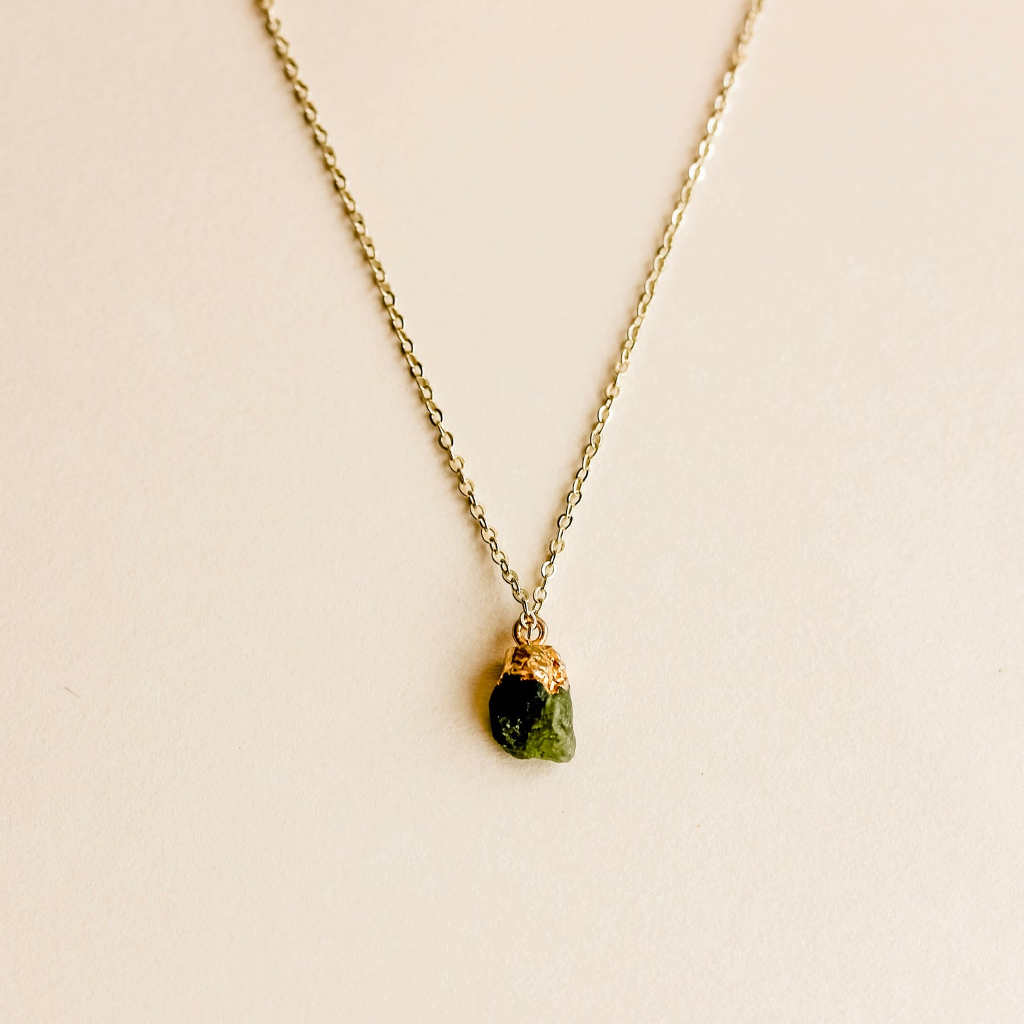 Raw Peridot Crystal Necklace - Put on Love Designs