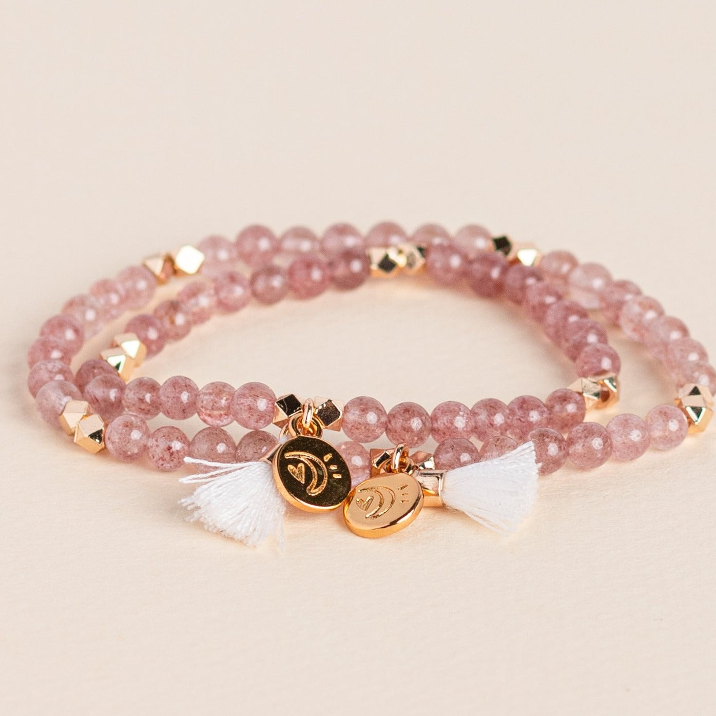 Mommy and Me Strawberry Quartz Diffusing Bracelet - Put on Love Designs