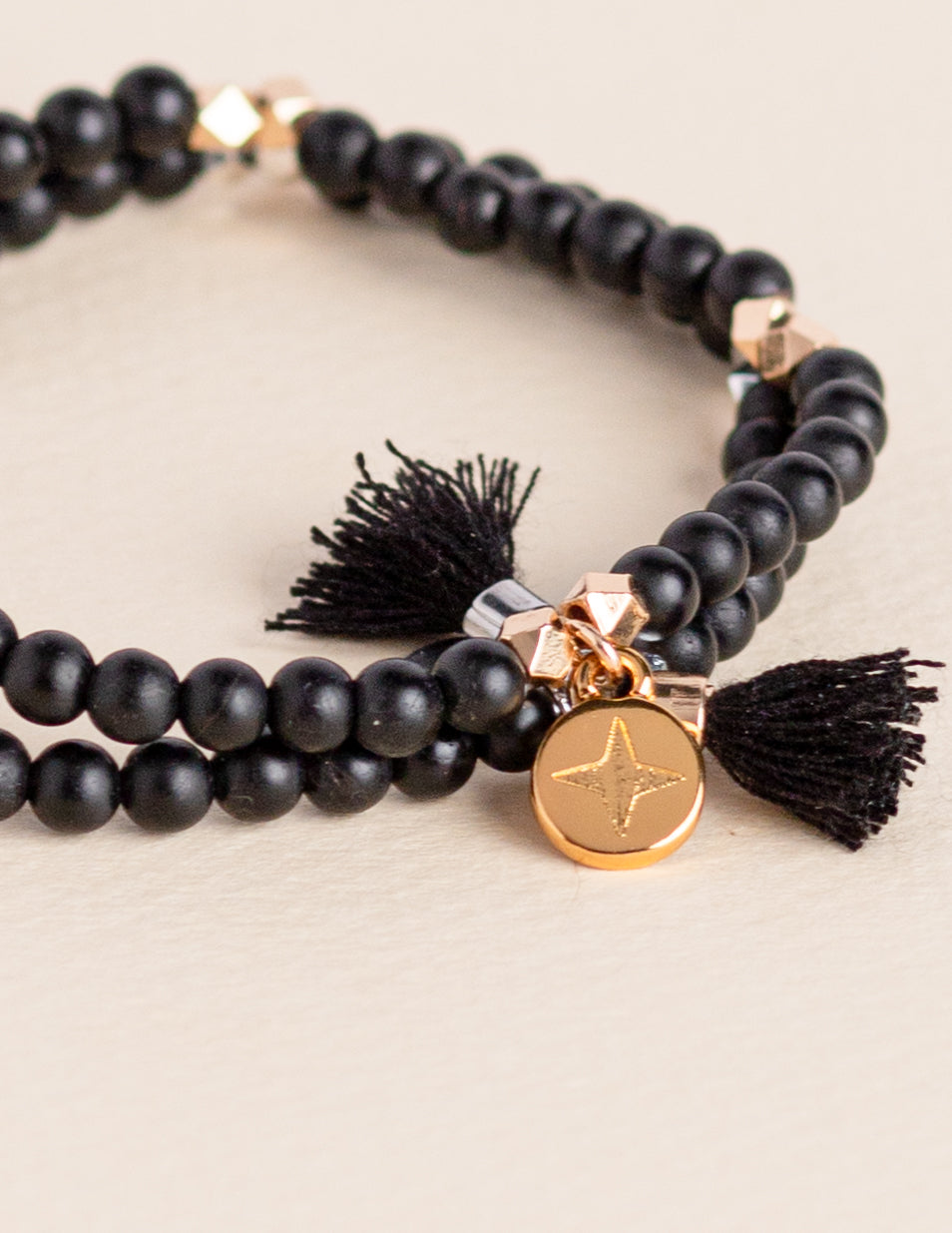 Matte Black Tourmaline Beads Diffusing Bracelet - Put on Love Designs