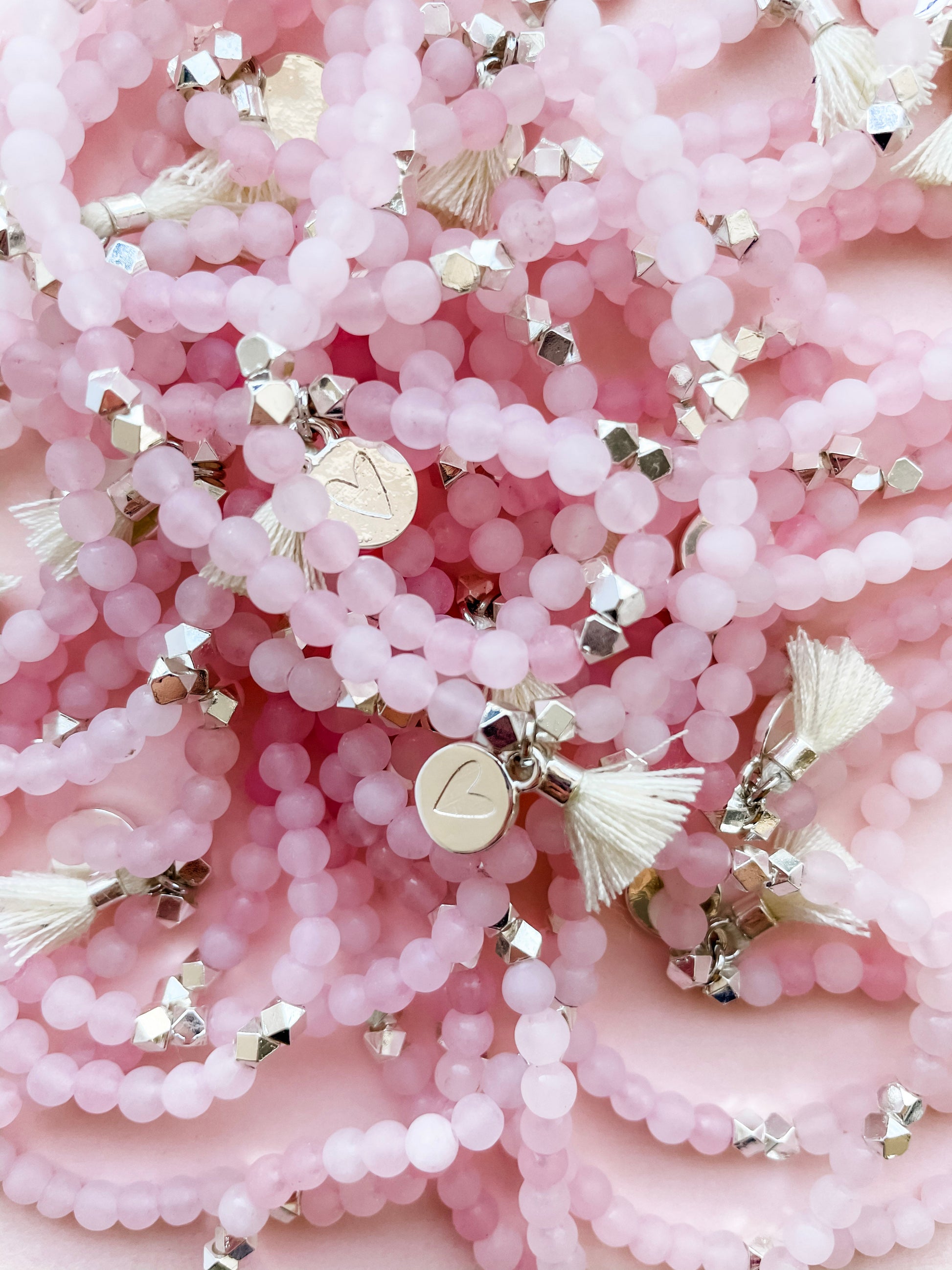 Rose Quartz Embrace Set Gemstone Beads - Put on Love Designs