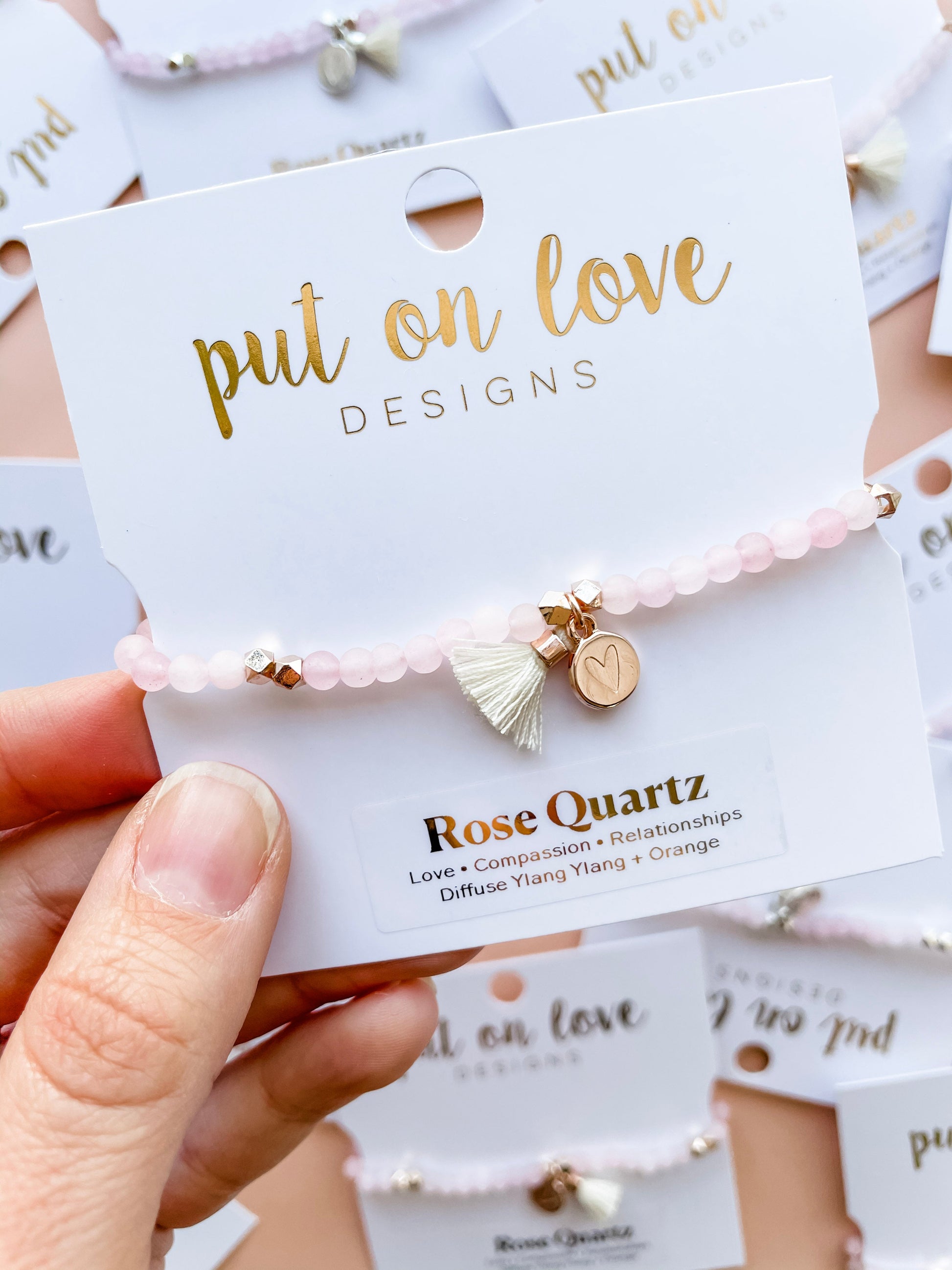 Matte Rose Quartz Gemstone Diffusing Bracelet - Put on Love Designs