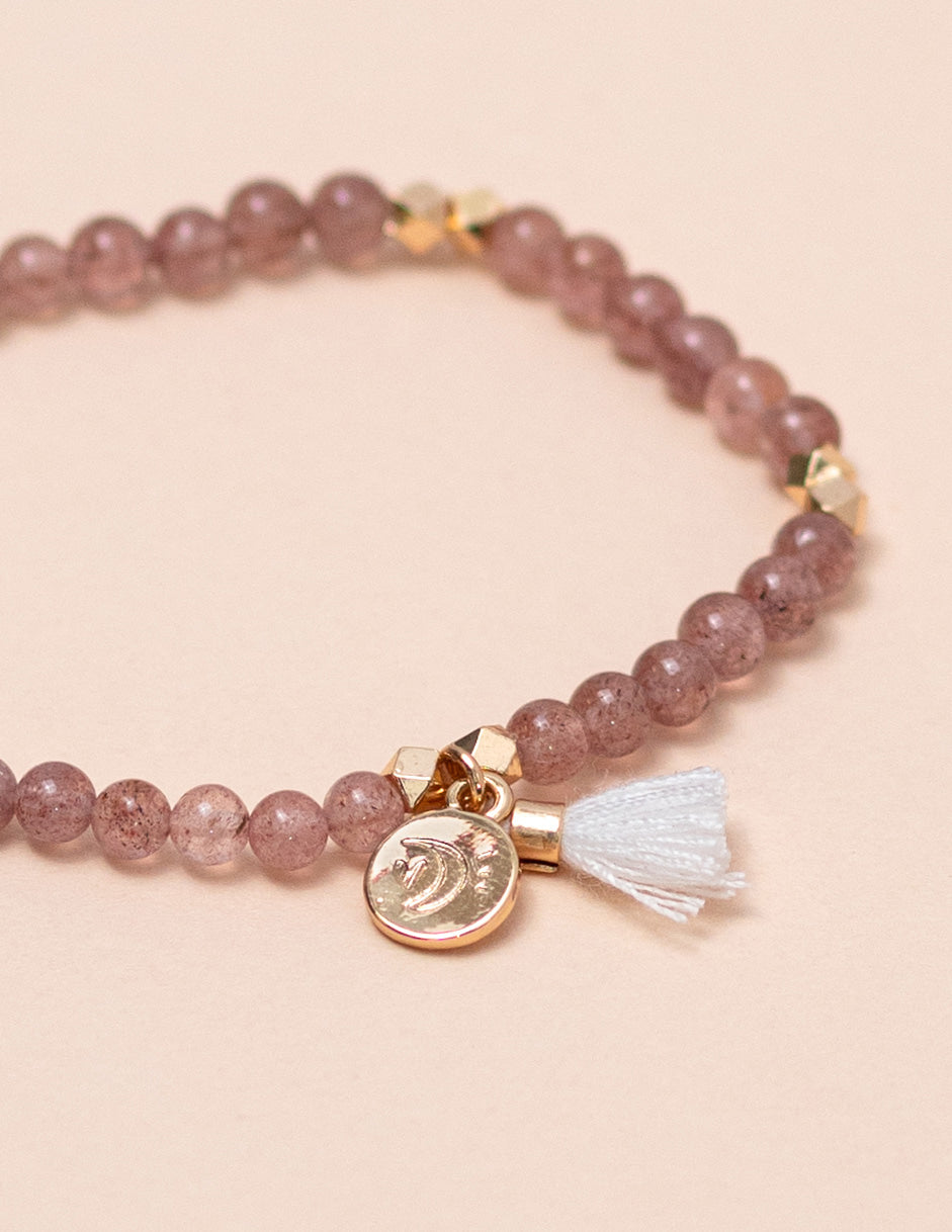 Strawberry Quartz Bead Diffusing Bracelet - Put on Love Designs