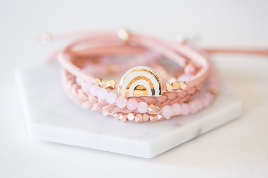 Rose Quartz Embrace Set Gemstone Beads