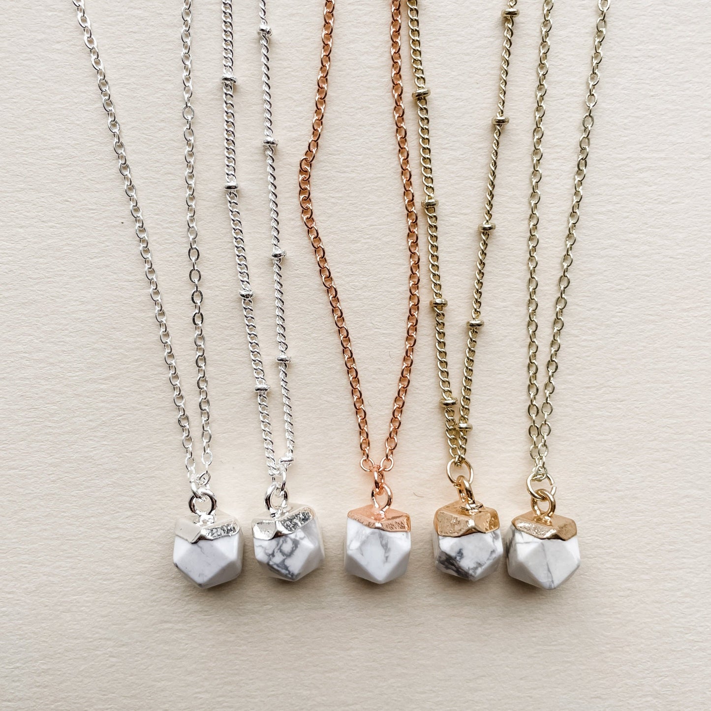 White Howlite Crystal Diffuser Necklace - Put on Love Designs