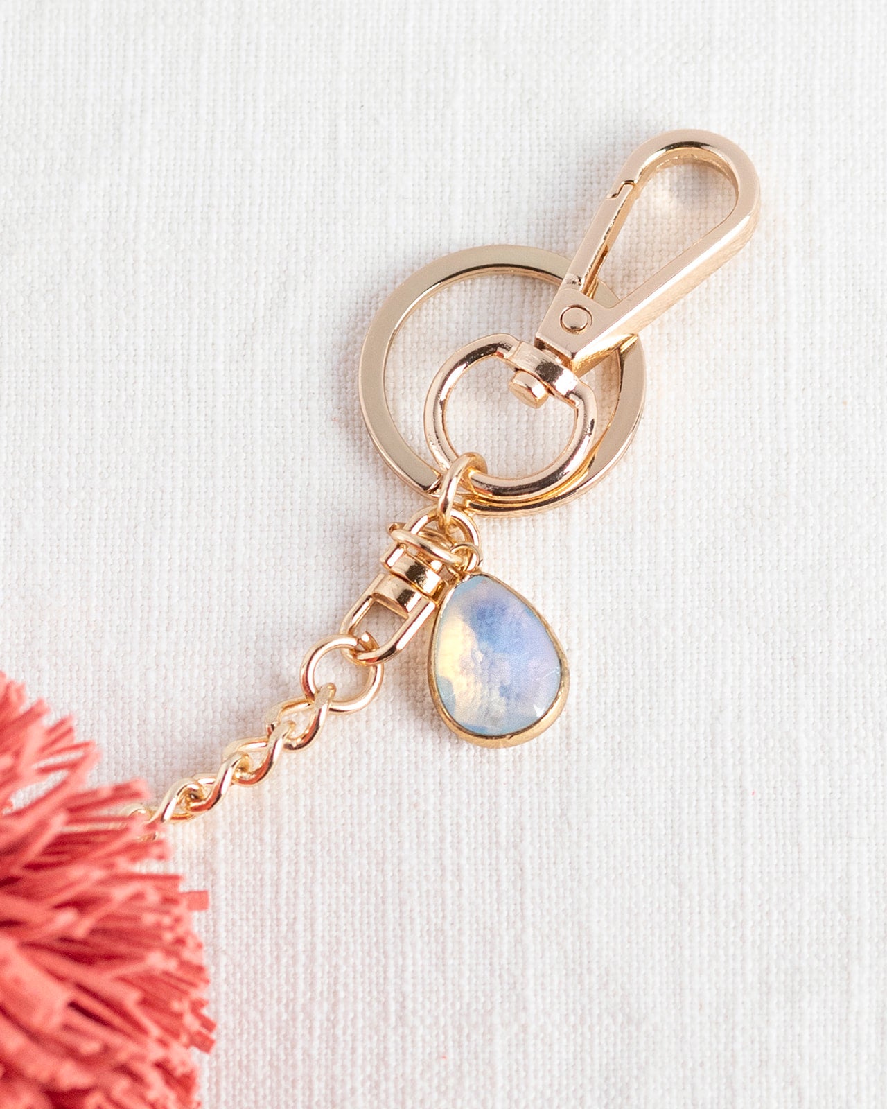 Pom Pom Gemstone Keychain Diffuser - Put on Love Designs