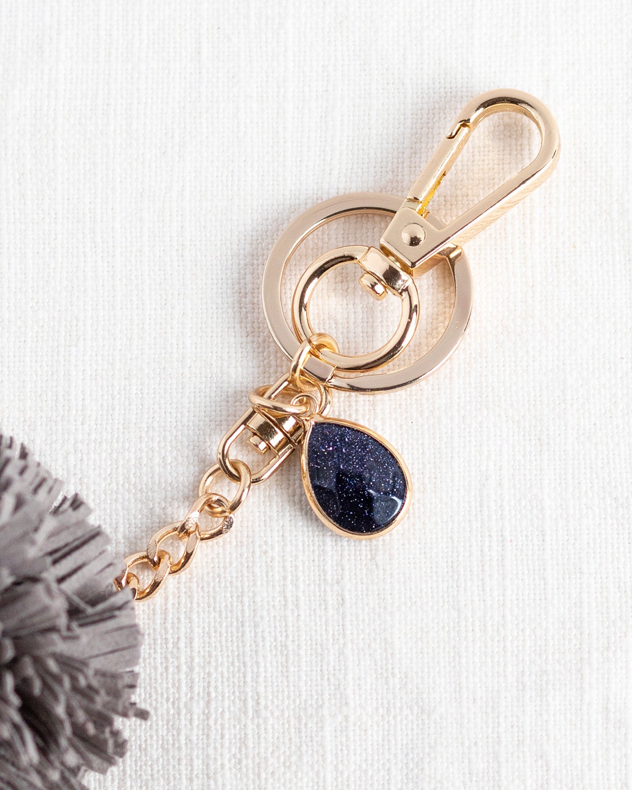 Pom Pom Gemstone Keychain Diffuser - Put on Love Designs